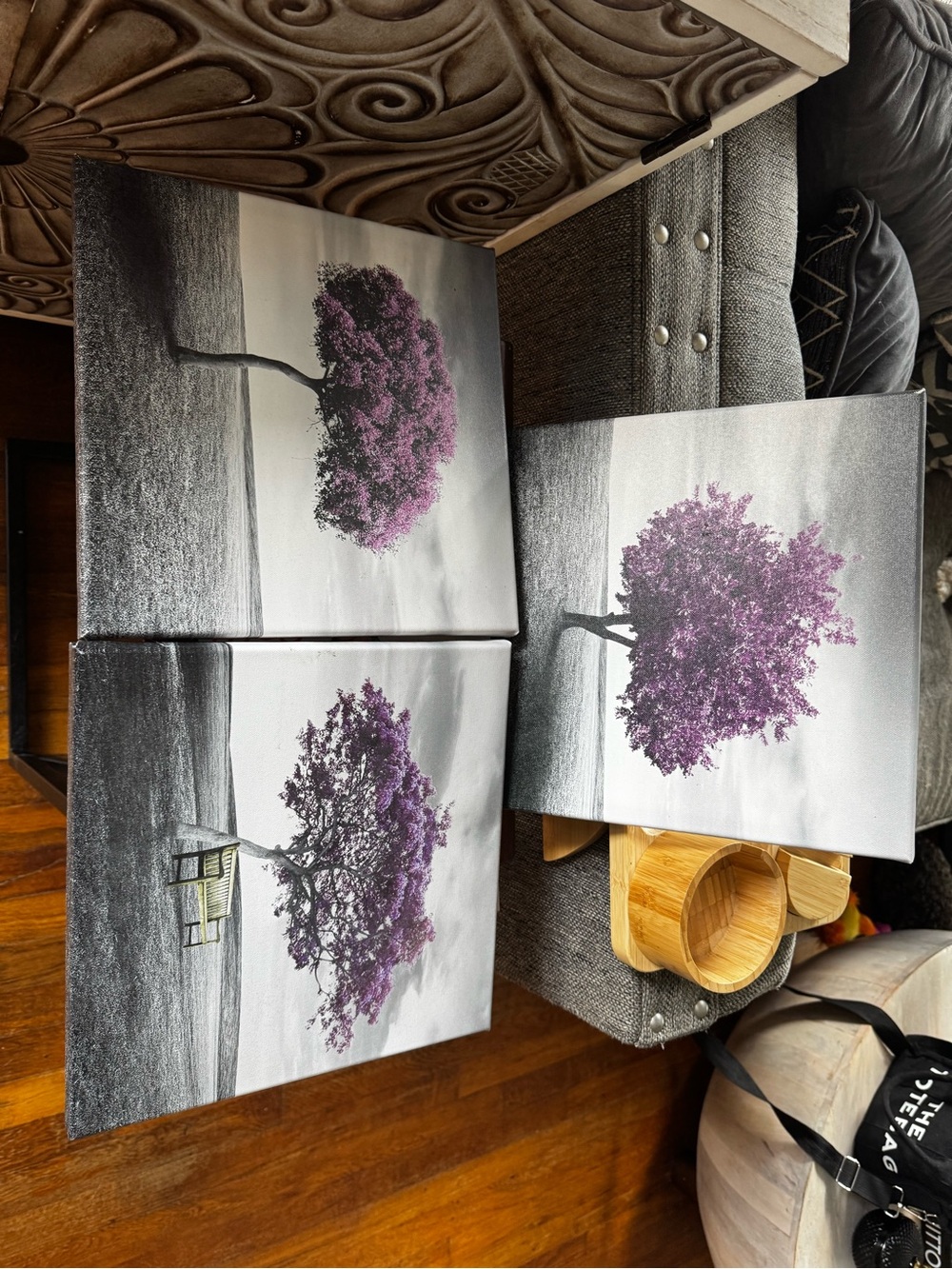 Purple Tree Canvas Wall Art Set by